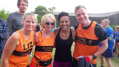 Dame Kelly Holmes at Worthing Parkrun